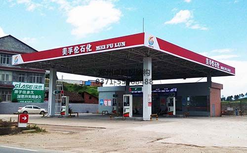 傳統形式的加油站升級改造很好的選膜結構