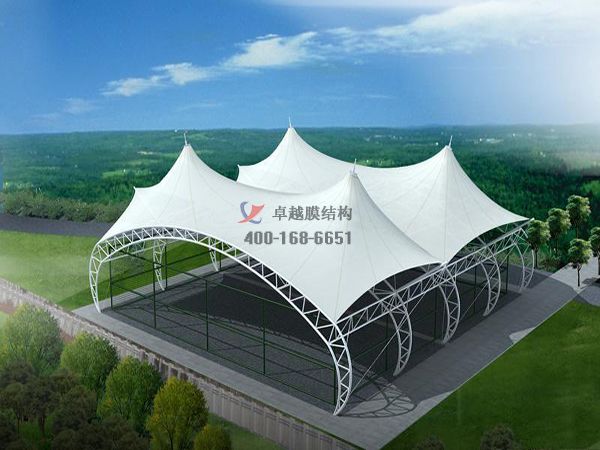 三門峽門球場雨棚網球場膜結構頂棚罩棚設計施工安裝 　　