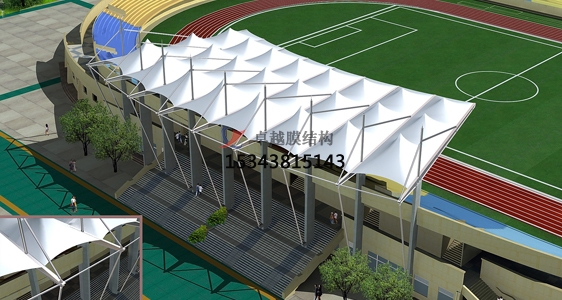 鶴壁浚縣體育公園膜結構【看臺雨棚】門球場案例