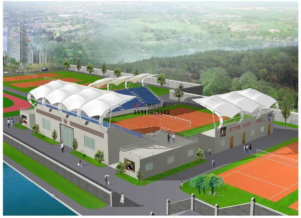 商城體育公園膜結構【看臺雨棚】門球場案例