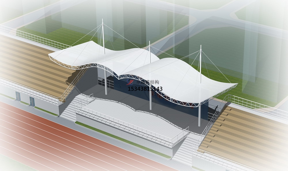平玉體育公園膜結構【看臺雨棚】門球場案例