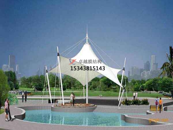 新鄉商業廣場<font color='red'>張拉膜結構</font>景觀棚/雨棚設計搭建