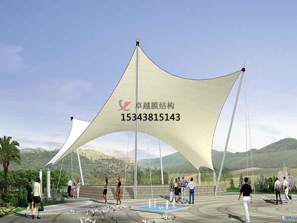 三門峽商業廣場<font color='red'>張拉膜結構</font>景觀棚/雨棚設計搭建