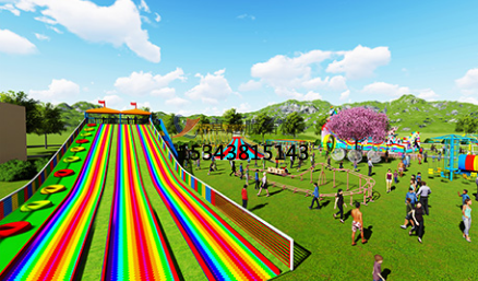 鶴壁彩虹滑道游樂設備紅色遮陽棚結構設計生產