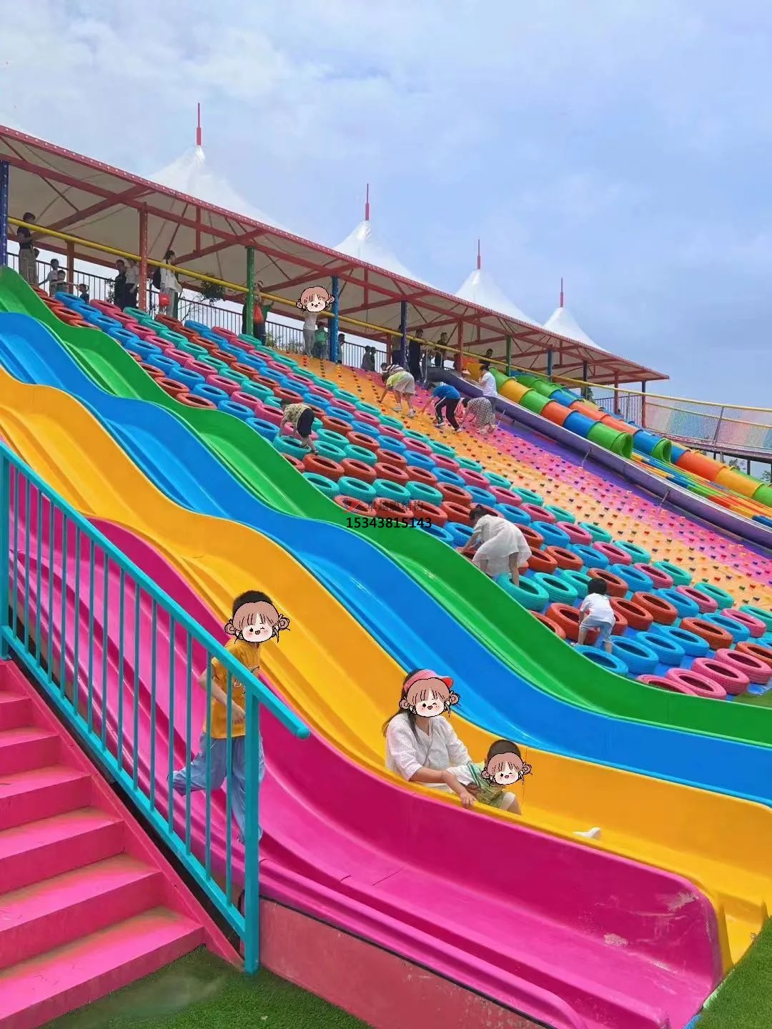 周口景區極限旱滑游樂場彩色張拉膜銷售