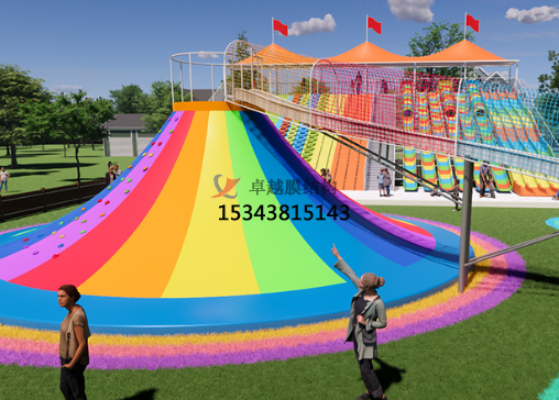 大同景區極限旱滑游樂場彩色張拉膜銷售