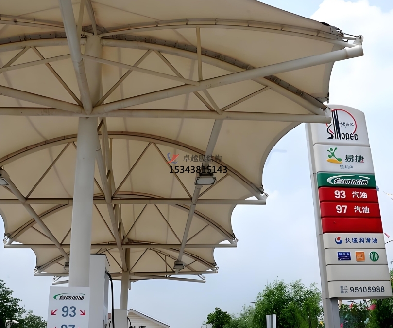 茂名加油站膜結構頂棚——茂名膜結構公司專業廠家